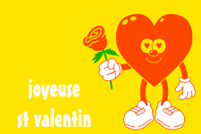 Gif animé joyeuse Saint Valentin coeur avec rose